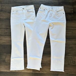 RAG & BONE and REDONE Bundle of White Cropped Denim Jeans Sz 26 NEW!!
